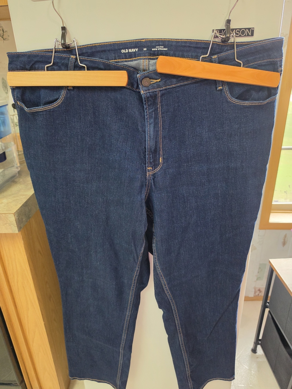 Old Navy High Rise WOW Straight Jeans Women's 22 Dark Wash